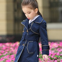  Girls  autumn jacket windbreaker 2021 new western style autumn bottoming white shirt medium and large childrens medium and long jacket