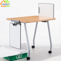Solid wood training table Wheeled desk Reading table Multi-function desk Conference table with writing board Solid wood table