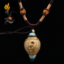 Buddhist pendant pure copper Ga Wu box Relic pendant shape to carry with you