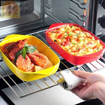 Baked rice baking tray Ceramic baking tray Baked rice bowl Oven plate Salad plate Net red plate dish plate Household creative tableware