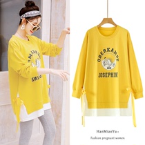 Pregnant Woman Spring Clothing Casual Suit Fashion style jacket Pregnancy Woman Dress Spring Autumn Money Out Loose T-Shirt Mesh Red Two-piece Set