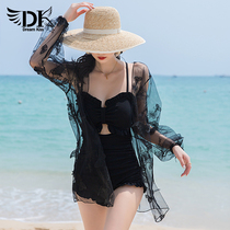 Swimwear womens summer fairy DK2021 new sexy belly cover thin one-piece two-piece conservative small-breasted swimsuit