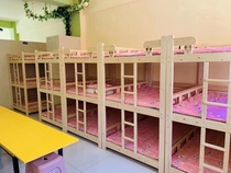 Primary School students solid wood lunch bed three-level bed up and down bed lunch bed trusteeship bed 3-level bed customized 6-person bed bunk bed