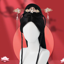 The whole set of Chinese clothes wigs all-in-one facial repair all-purpose cos ancient costumes fake hair full head female