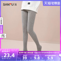 Sanfu womens fashion pantyhose 1 pair of Japanese and Korean thin vertical bar with foot nine-point socks womens socks 804795