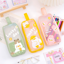 Transparent Pen Pouch Ins Day Ensemble High Face Value Small Crowdgirls 2021 New Pop Middle School Students Large Capacity Pencil Case