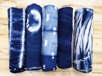 The National Craftsmanship tie-dyed hand-woven fabric plant blue dye handmade one meter