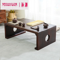 Kang table bay window table Tatami Japanese-style small coffee table Simple low table sitting floor household dining solid wood tea table floor table