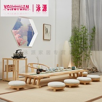 Japanese tea table and chair Tatami low table New Chinese floor-sitting Zen solid wood low tea table Tea table Bay window table Kang table