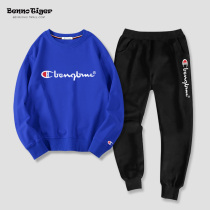 Boy Chaump suit Spring and autumn 2022 new sports boys girls children Klein blue children dress round collars