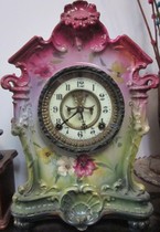 Enamel clock Imported antique painting Enamel porcelain shell clock