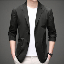 Light luxury thin ice silk suit men Korean version of solid color wild slim top summer Men Sun Sun suit jacket tide