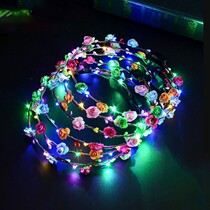 Ten lights and ten flowers Flash glowing wreath headdress headband led lights Night market stalls hot selling explosive toys for children