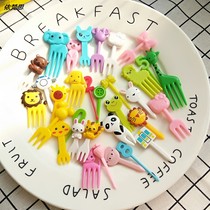 Mini day single small character Japanese zoo fruit fork fruit sign cartoon childrens lunch sign creative fruit sign