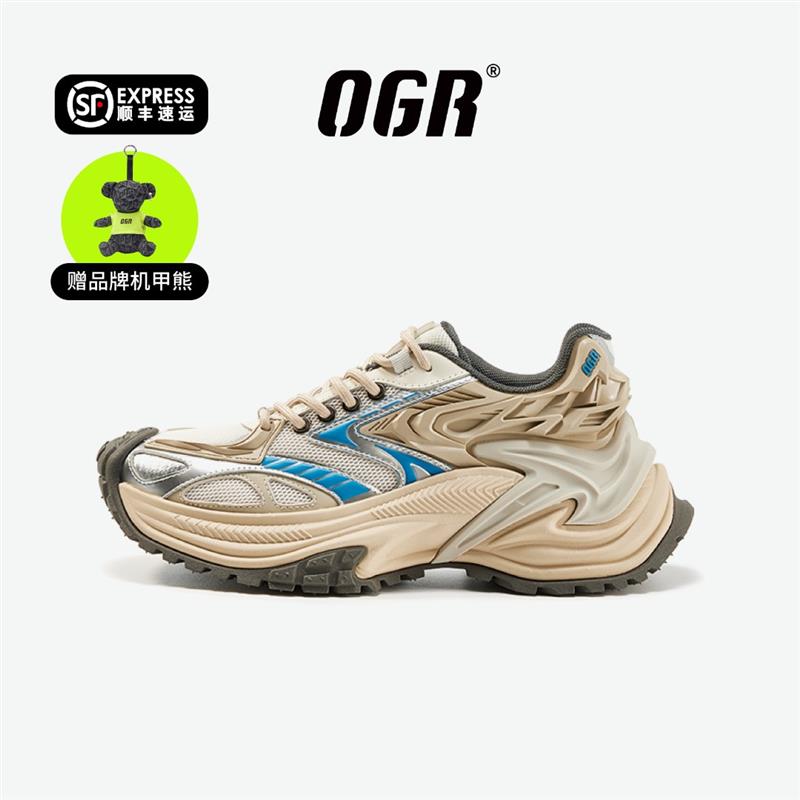 OGR ガラガラヘビシリーズジョギングシューズ 2023 秋国家トレンド新しいお父さん靴メンズ高揚厚底カジュアルシューズ女性