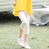 Girls bottom pants summer slim fit childrens white pants little girl anti-mosquito pants baby outside wearing 70% medium pants