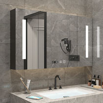  Smart bathroom mirror cabinet Wall-mounted bathroom with light storage locker Bathroom mirror with shelf customization