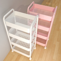 Trolley shelf Kitchen living room wheeled mobile bedroom Baby goods shelf Snack storage trolley