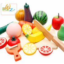 Muwuzi magnetic fruit and vegetables cut to see Leji wood toys Childrens House baby birthday gift