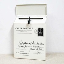 New retro iron sheet with lock mailbox outdoor wall letter box creative opinion box European Villa mailbox post box
