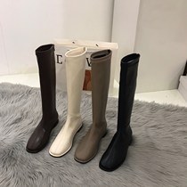 ITSK Martin boots female English white high zipper Knight boots