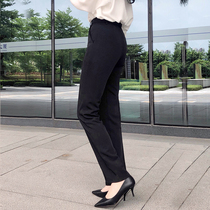  Drape black work high waist thin professional straight formal small suit pants womens spring and summer trousers