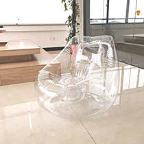 Inflatable chair sofa lazy person trembles transparent portable cushion stool portable single air flushing sofa outdoor Net Red