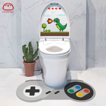 Funny toilet lid U-shaped sticker toilet cartoon waterproof seat floor sticker toilet creative personality decoration