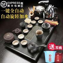 Whole black gold stone tea tray tea set Household living room set of modern simple stone tea table split automatic