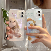 ins new iPhone13 protective cover for Apple 11Promax phone case X transparent simple cute 12 women