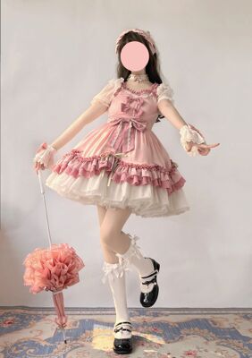 taobao agent Fuchsia cute dress for princess, Lolita style