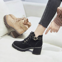 Martin boots women shoes British style boots 2021 New Joker high heel short boots rough spring and autumn winter single boots autumn and winter