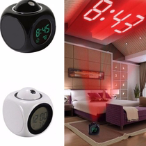 Electronic luminous projection voice alarm clock multi-function timing personalized night light electric plug creative students
