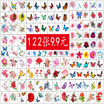 Rose butterfly tattoo stickers female waterproof durable flower stickers sexy color ins Wind hipster