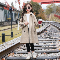 next jazz girl windbreaker 2021 autumn and winter New English style parent-child dress long girl foreign style coat
