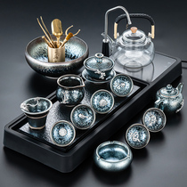 High-grade sterling silver inlaid tea set set home kung fu tea cup tea cup tea tea tea tea oil chrysanthemum chrysanthemum