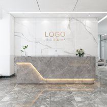 Simple modern beauty salon cashier imitation marble company front desk counter Reception desk Clothing store custom bar