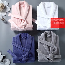 Hotel bathrobe five-star male Lady autumn and winter cotton towel robe full cotton absorbent quick-drying thickening