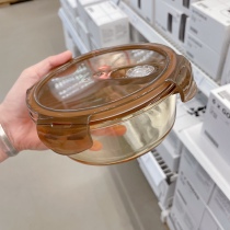 Norse ins ins Brown heat-resistant glass sealed bowl microwave oven bento box salad fresh Bowl