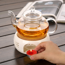 Japanese-style creative candle heating Ceramic base Tea warmer Insulation Heat-resistant glass tea maker Fruit Teapot set