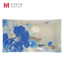  Shanghai Museum National Treasure Zhu Ke Rou Braided Silk Liantang milk duck figure Glass plate creative decoration gift