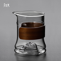 Heat-resistant glass thickened Road Cup Japanese kung fu tea divider household transparent anti-hot tea tea padded parts