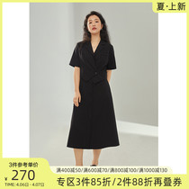 Unique Big Code Women Dress Design Sensation Slim Positive Shoulder Suit Skirt 2022 Summer New Black Commuter Wind Dress Dress