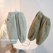 Practical style ~ corduroy pants Korean children 2021 Spring and Autumn new male and female baby casual wear pants