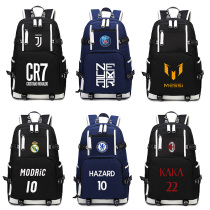 Football schoolbag Juventus C Ro Barcelona Messi Neymar ACMilan Kaka Champions League student backpack