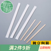 Flower-like brocade coffee sticks independent disposable wooden coffee mixing rod hot drink milk tea stir sticks 1000 sticks
