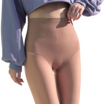 Anti-hook oil steel stockings high waist belly trousers anti-slip wear spring and autumn glow artifacts