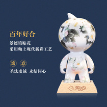 Ali porcelain Amoy doll Jingdezhen ceramic decal doll Ceramic ornaments Guest bedroom wine cabinet exquisite ornaments gifts
