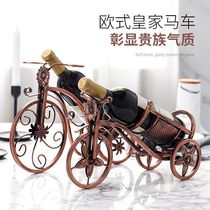 Red wine ornaments red sprinkler bottle pendulum rack bar supplies creative personality red wine holder household iron wine shelf