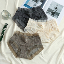 Day Series Sweet panties female lace side candy color pure desire No-scratches pure cotton crotch antibacterial mid-waist sexy triangular shorts